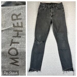 MOTHER Stunner Zip Ankle Step Fray Dress Jeans Women 26/26X27 Distressed Raw Hem